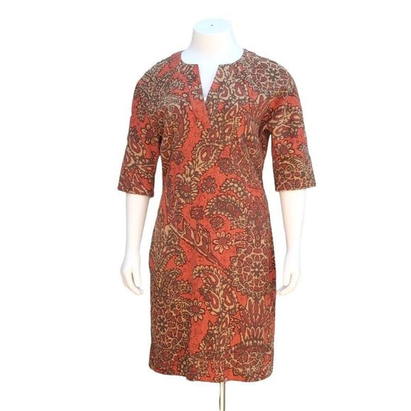 Dresses & Skirts - Vintage Cotton Canvas Kaftan Dress 60s 70s Fall Colors 14 16